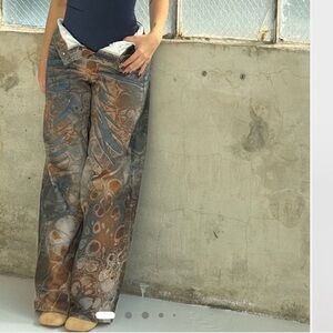 Fashion Nova Abstract Wide Leg Jeans